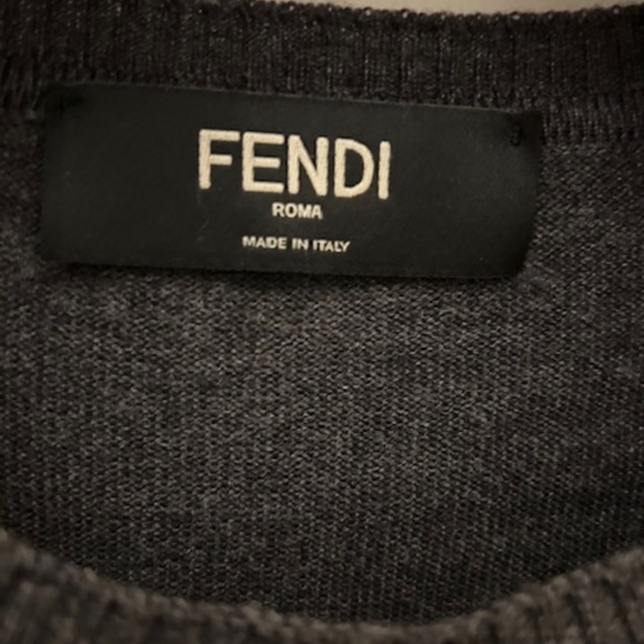 Fendi Wool Knitwear Vestiaire Collection Sweatshirt, Grey Wool - Picture 4 of 6